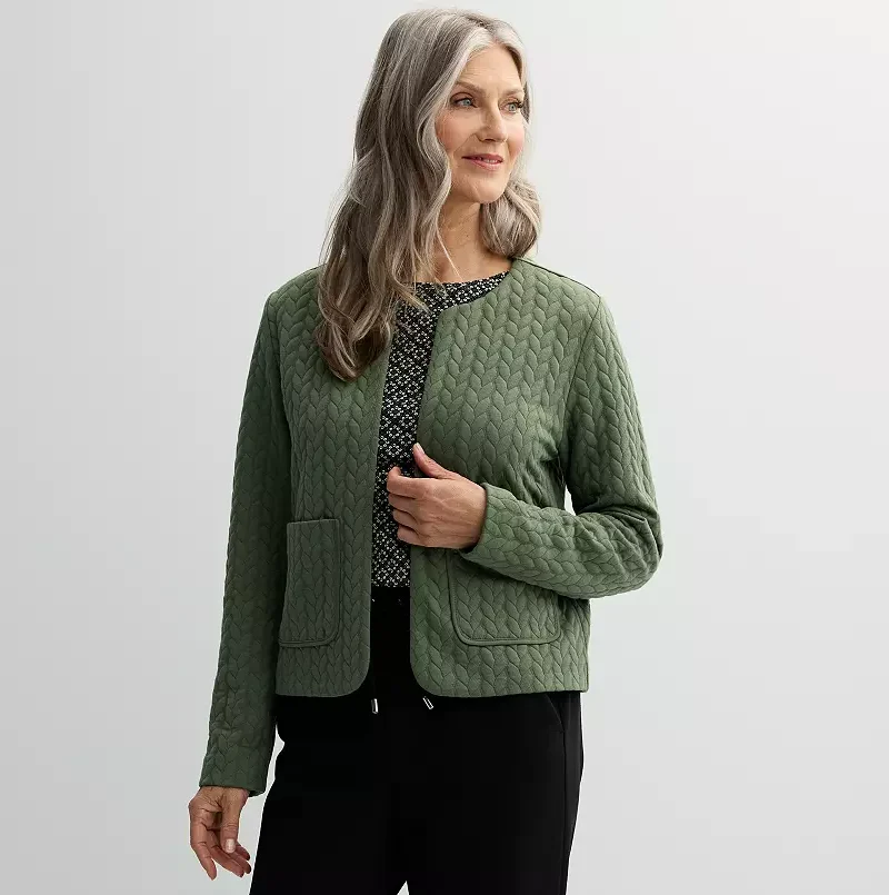 Women's Fashion Croft & Barrow® Quilted Knit Jacket