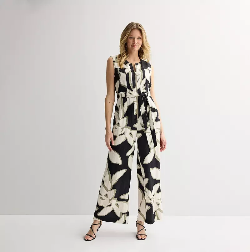 Women's Fashion Nine West Zip Front Jumpsuit