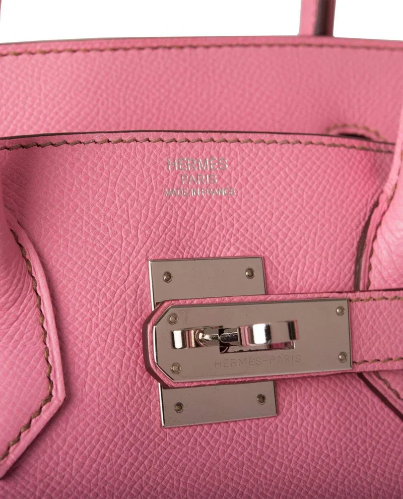 Women's Fashion Hermes Birkin 30 Bubblegum 5P Epsom Palladium Hardware - Image 6