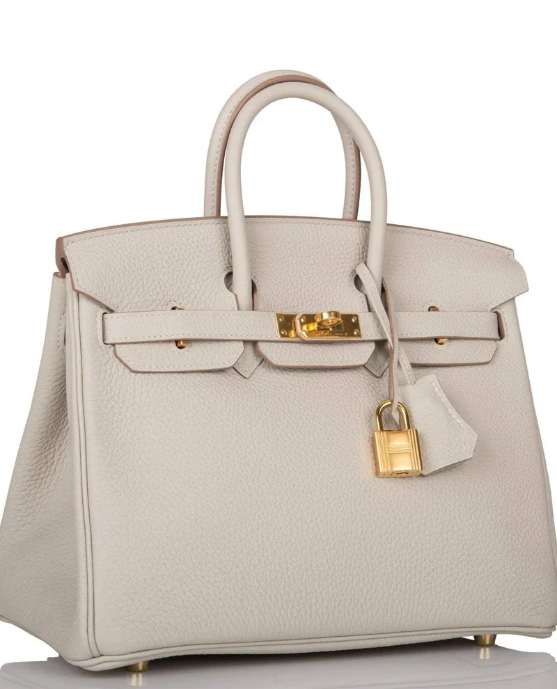 Women's Fashion Hermes Birkin 25 Gris Perle Togo Gold Hardware - Image 5