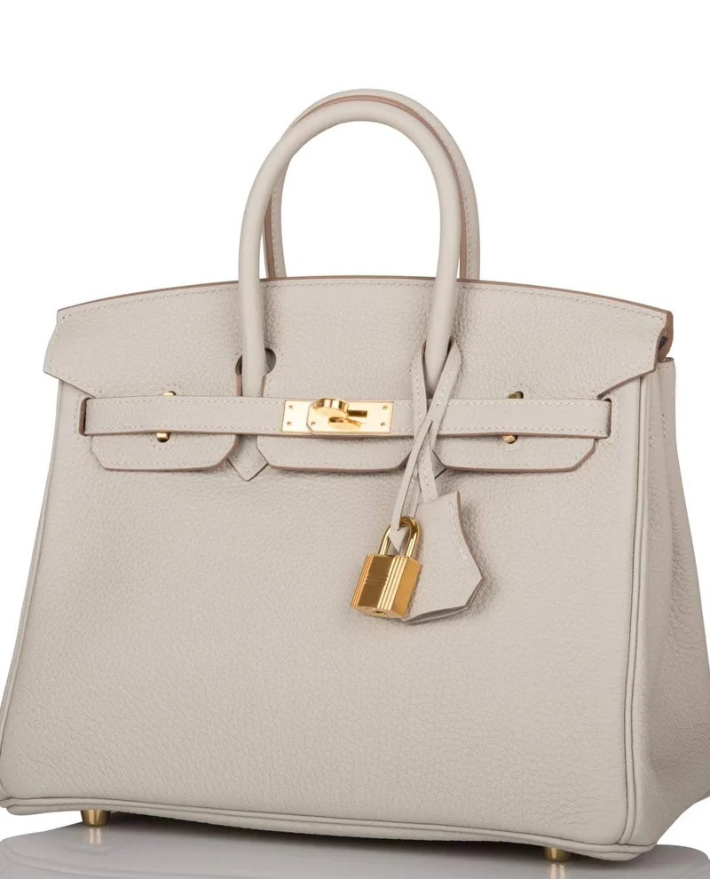Women's Fashion Hermes Birkin 25 Gris Perle Togo Gold Hardware - Image 2