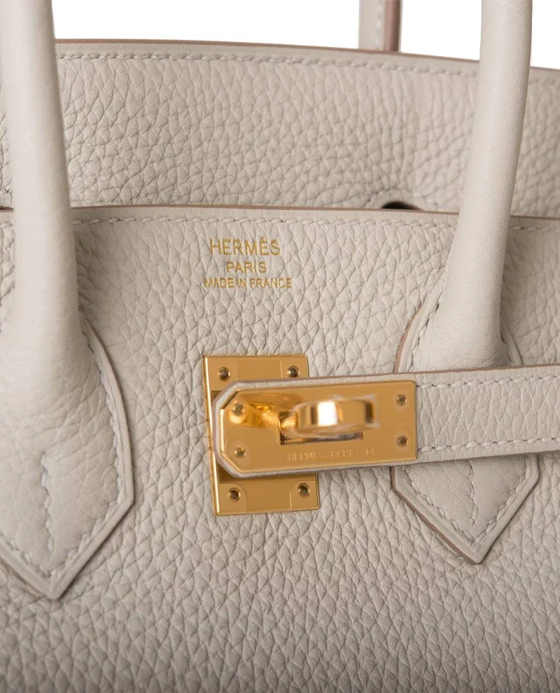 Women's Fashion Hermes Birkin 25 Gris Perle Togo Gold Hardware - Image 7