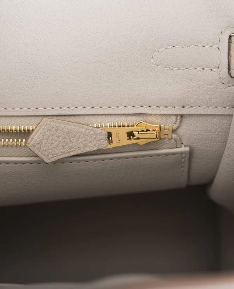 Women's Fashion Hermes Birkin 25 Gris Perle Togo Gold Hardware - Image 6