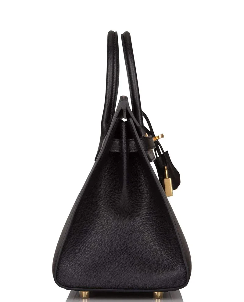 Women's Fashion Hermes Black Veau Madame Sellier Birkin 25cm Gold Hardware - Image 3