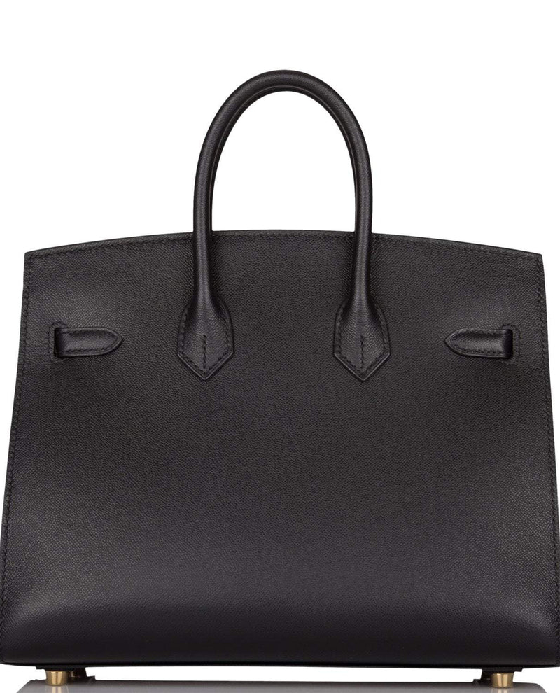 Women's Fashion Hermes Black Veau Madame Sellier Birkin 25cm Gold Hardware - Image 4