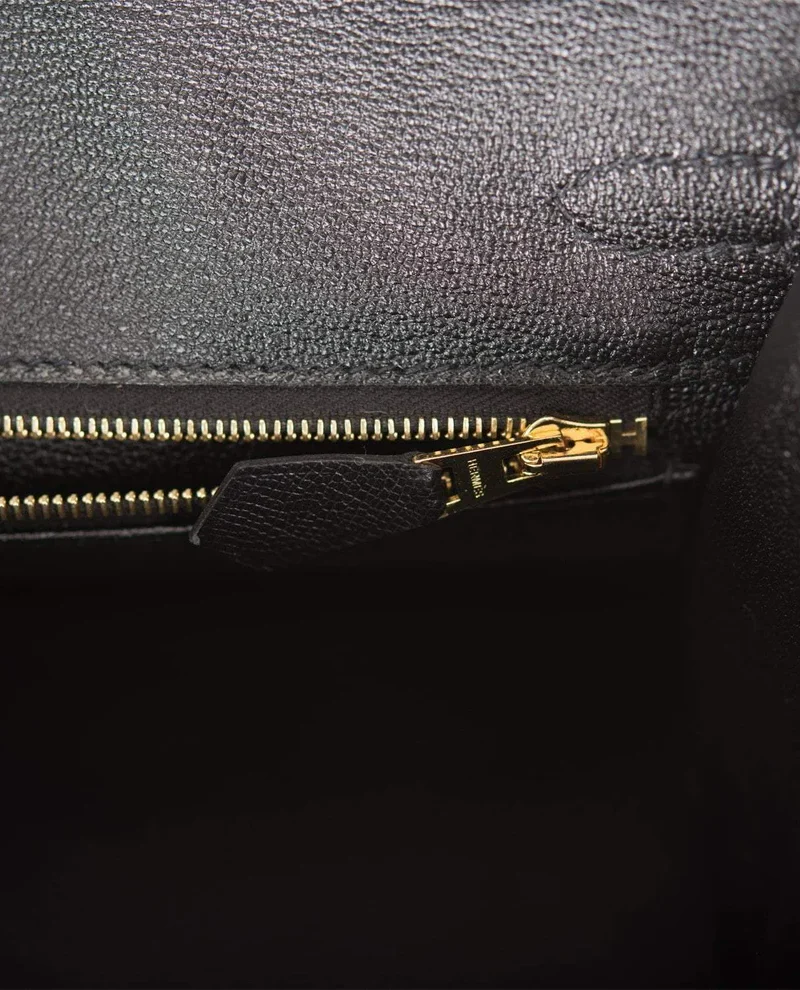 Women's Fashion Hermes Black Veau Madame Sellier Birkin 25cm Gold Hardware - Image 8
