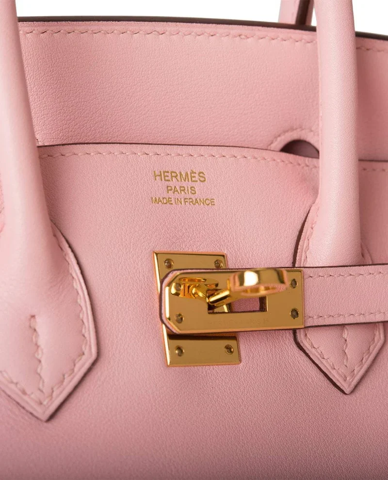 Women's Fashion Hermes Birkin 25 Rose Sakura Swift Gold Hardware - Image 8