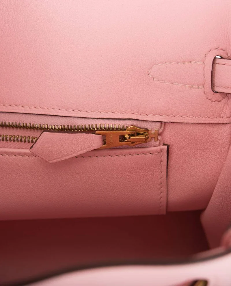 Women's Fashion Hermes Birkin 25 Rose Sakura Swift Gold Hardware - Image 6