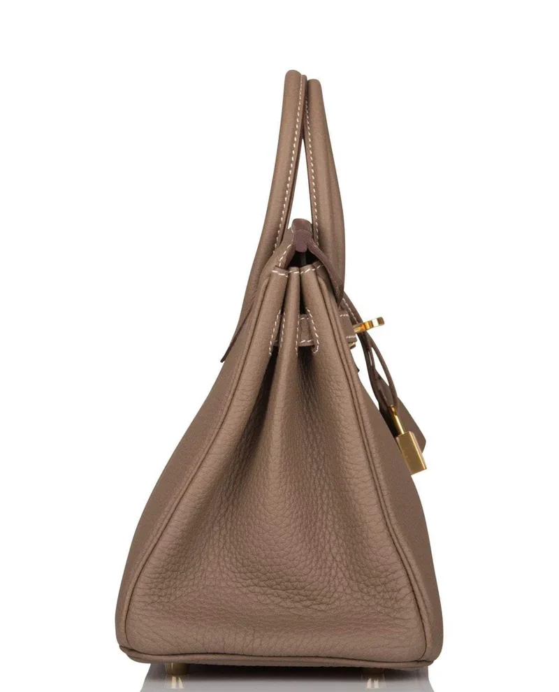 Women's Fashion Hermes Birkin 25 Etoupe Togo Gold Hardware - Image 9