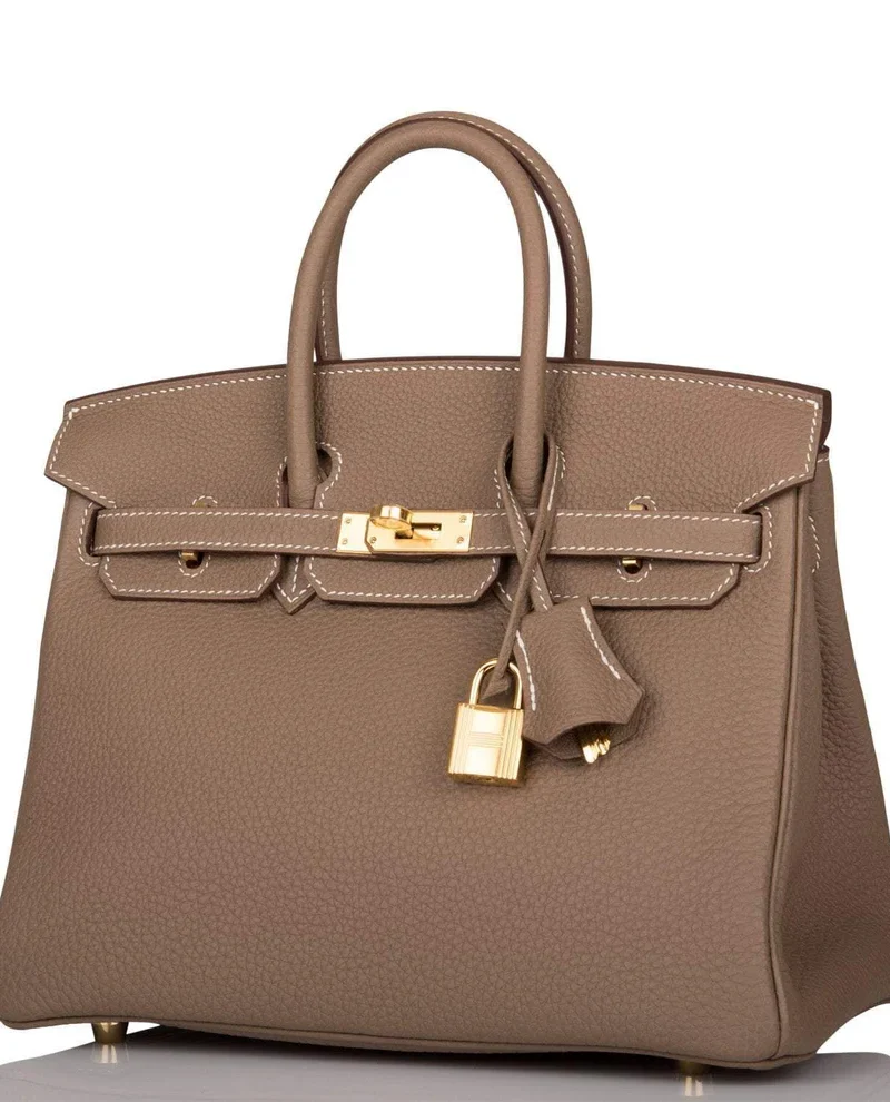Women's Fashion Hermes Birkin 25 Etoupe Togo Gold Hardware - Image 4