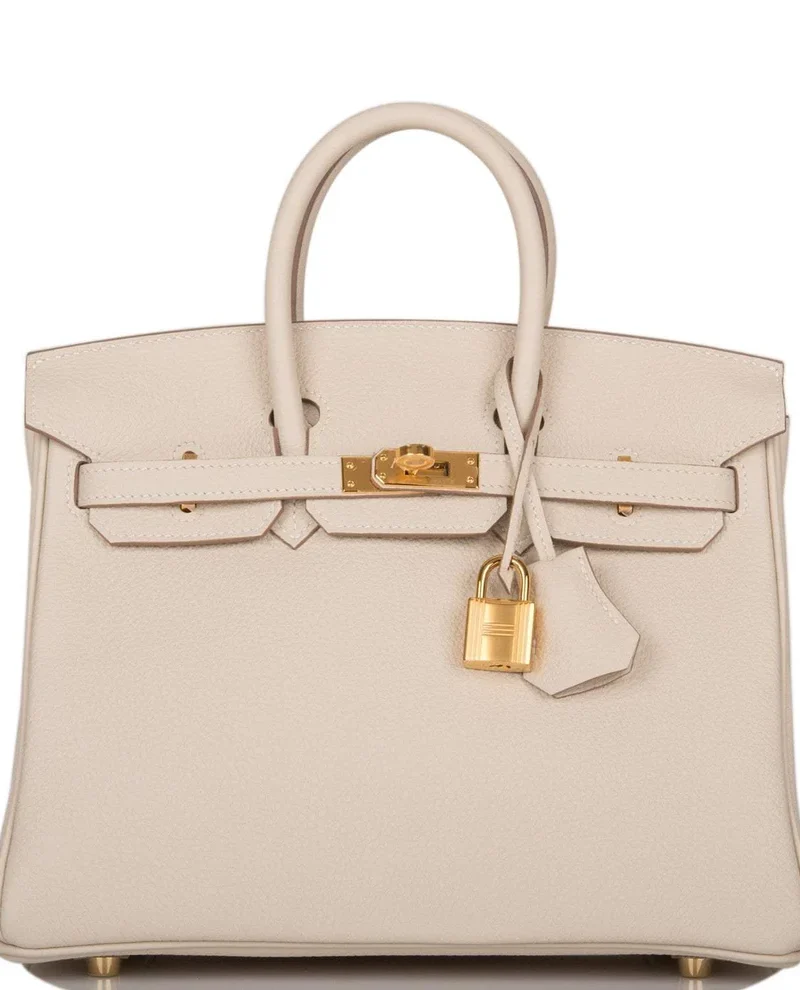 Women's Fashion Hermes Birkin 25 Craie Togo Gold Hardware