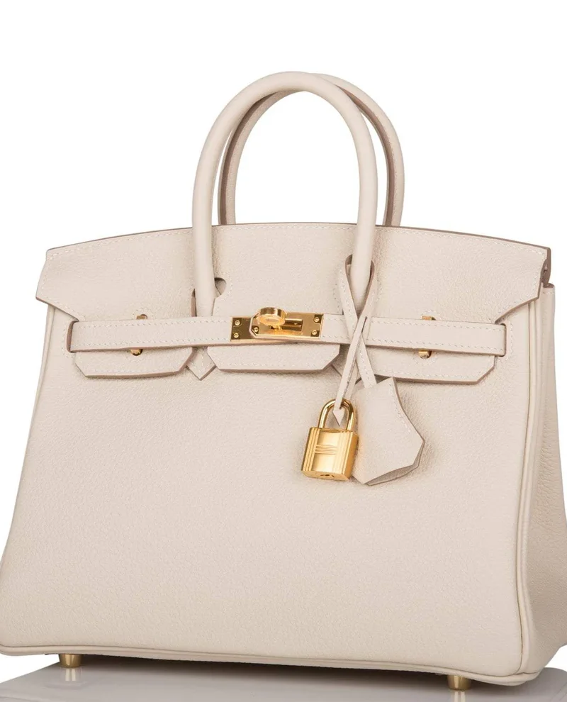 Women's Fashion Hermes Birkin 25 Craie Togo Gold Hardware - Image 7