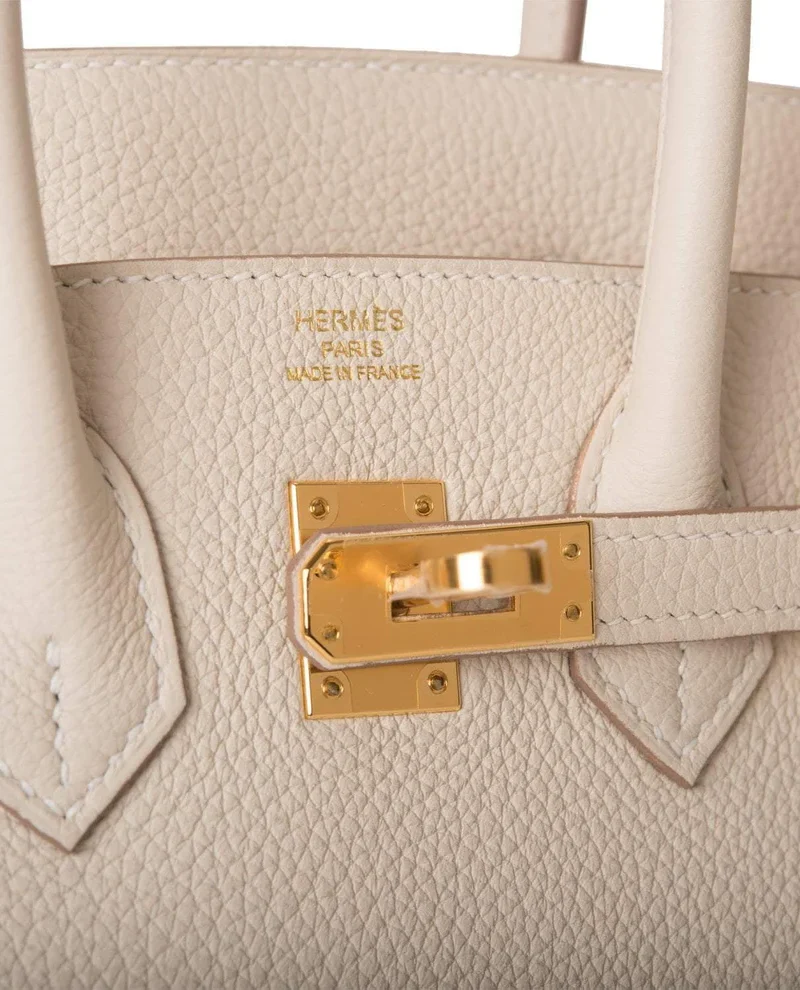 Women's Fashion Hermes Birkin 25 Craie Togo Gold Hardware - Image 5