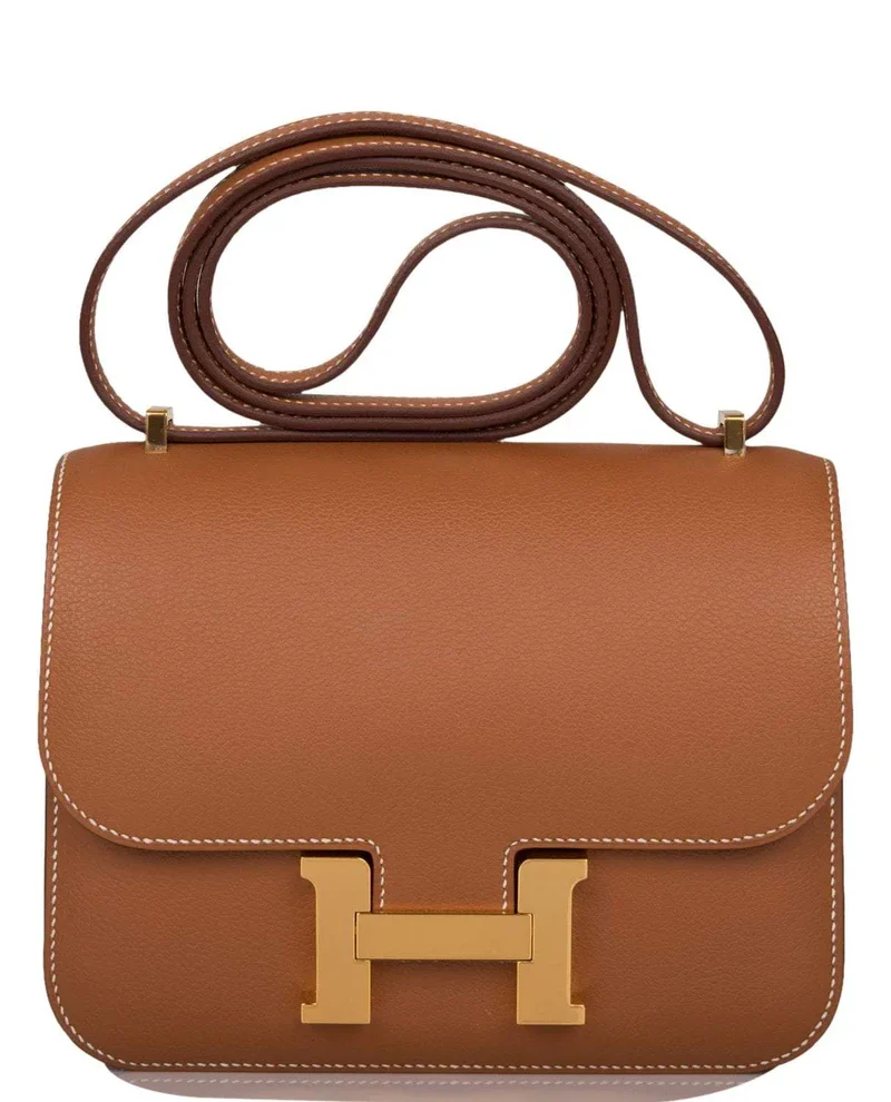 Women's Fashion Hermes Gold Evercolor Mini Constance 18cm Gold Hardware