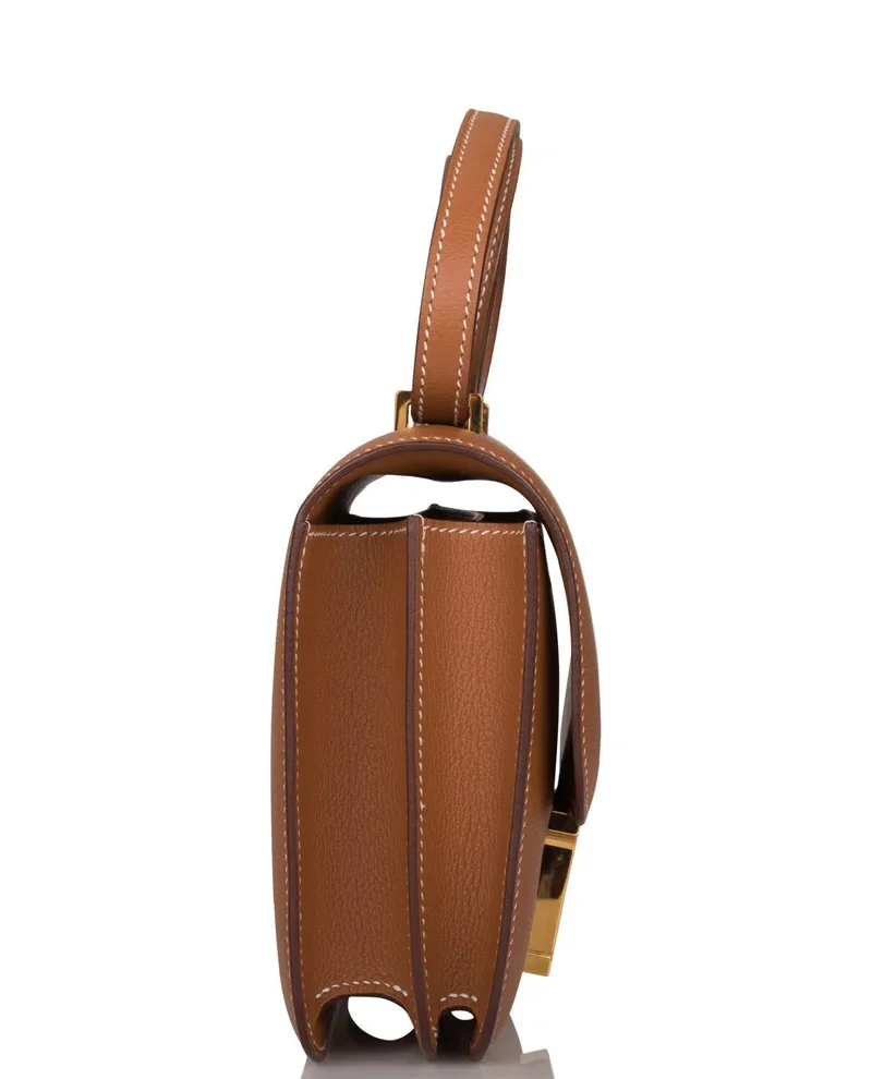 Women's Fashion Hermes Gold Evercolor Mini Constance 18cm Gold Hardware - Image 4