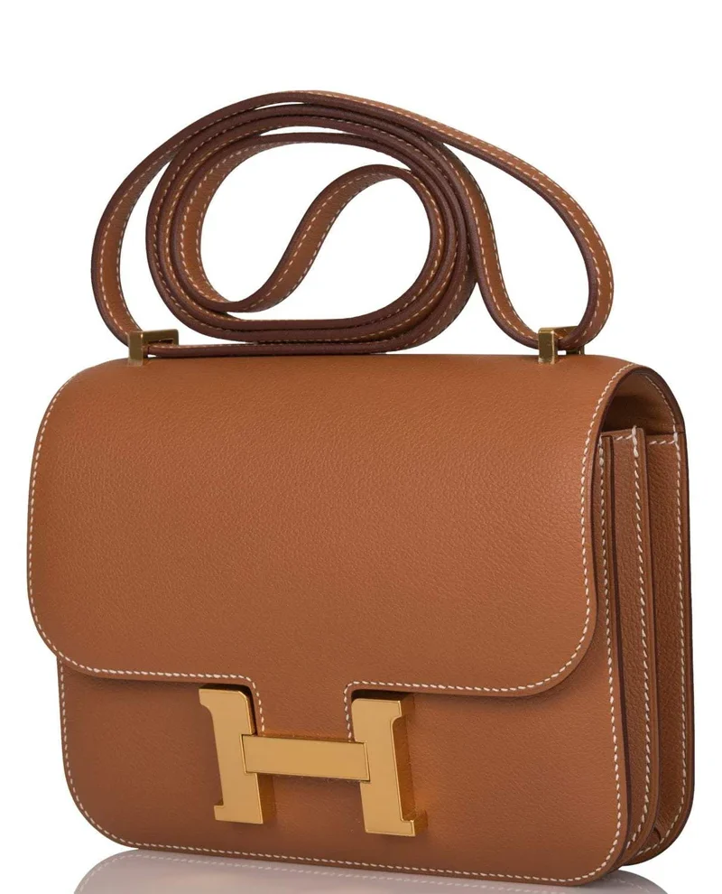 Women's Fashion Hermes Gold Evercolor Mini Constance 18cm Gold Hardware - Image 7