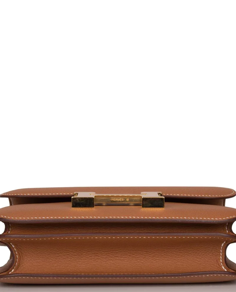 Women's Fashion Hermes Gold Evercolor Mini Constance 18cm Gold Hardware - Image 5