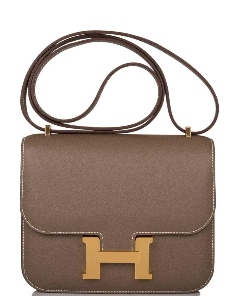 Women's Fashion Hermes Etoupe Epsom Mini Constance 18cm Gold Hardware - Image 2