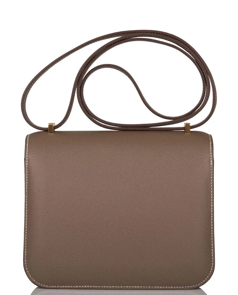 Women's Fashion Hermes Etoupe Epsom Mini Constance 18cm Gold Hardware - Image 4