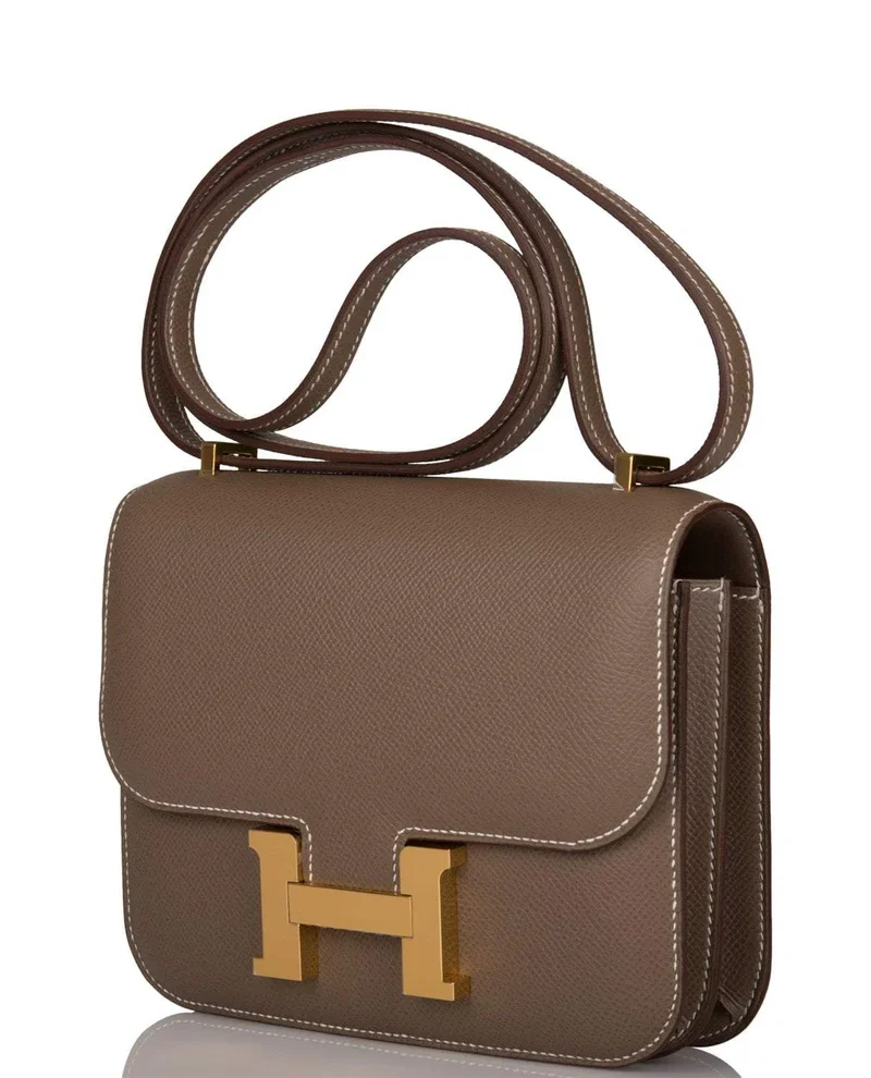 Women's Fashion Hermes Etoupe Epsom Mini Constance 18cm Gold Hardware - Image 3