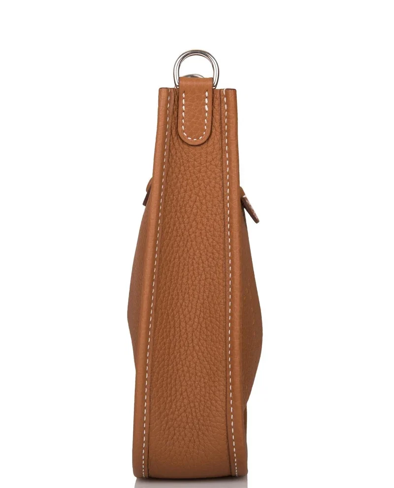 Women's Fashion Hermes Gold Clemence Evelyne TPM Bag Palladium Hardware - Image 5