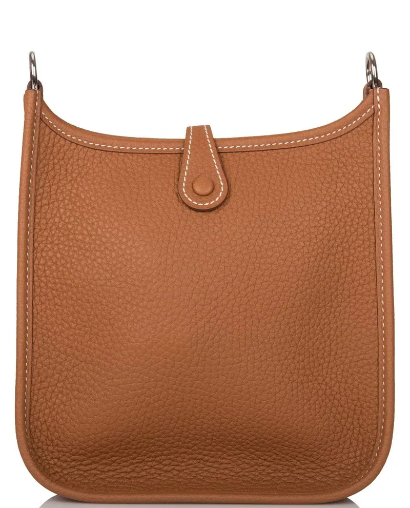 Women's Fashion Hermes Gold Clemence Evelyne TPM Bag Palladium Hardware - Image 4