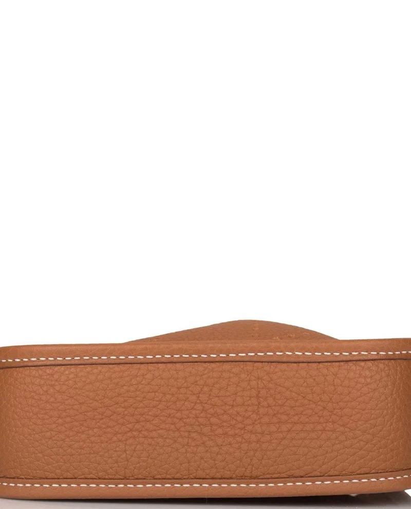 Women's Fashion Hermes Gold Clemence Evelyne TPM Bag Palladium Hardware - Image 3