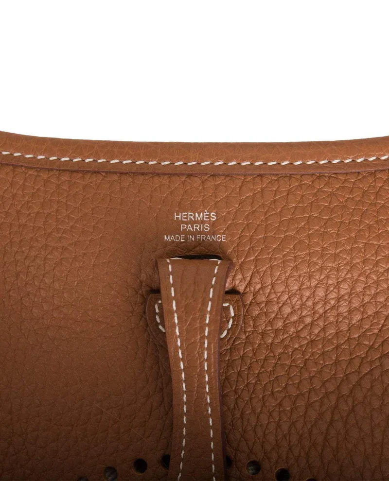 Women's Fashion Hermes Gold Clemence Evelyne TPM Bag Palladium Hardware - Image 2