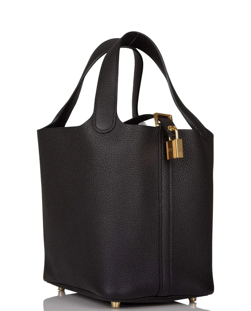 Women's Fashion Hermes Black Clemence Picotin Lock 18cm Gold Hardware - Image 7