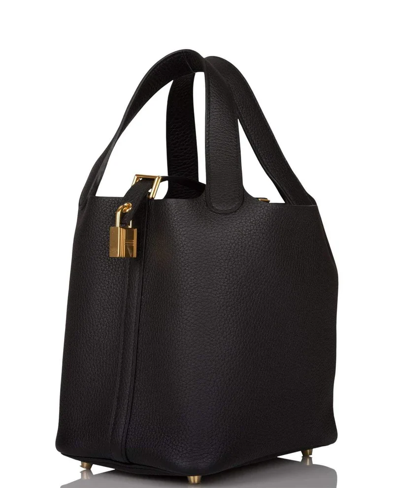Women's Fashion Hermes Black Clemence Picotin Lock 18cm Gold Hardware - Image 5