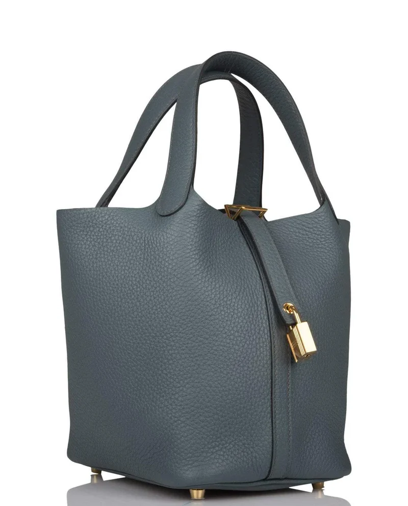 Women's Fashion Hermes Bleu Orage Clemence Picotin Lock 18cm Gold Hardware - Image 2