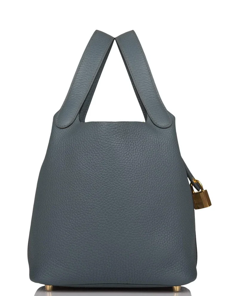 Women's Fashion Hermes Bleu Orage Clemence Picotin Lock 18cm Gold Hardware - Image 5