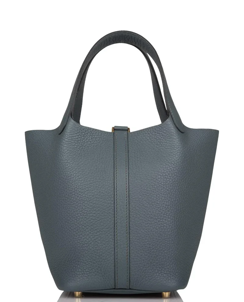 Women's Fashion Hermes Bleu Orage Clemence Picotin Lock 18cm Gold Hardware - Image 4