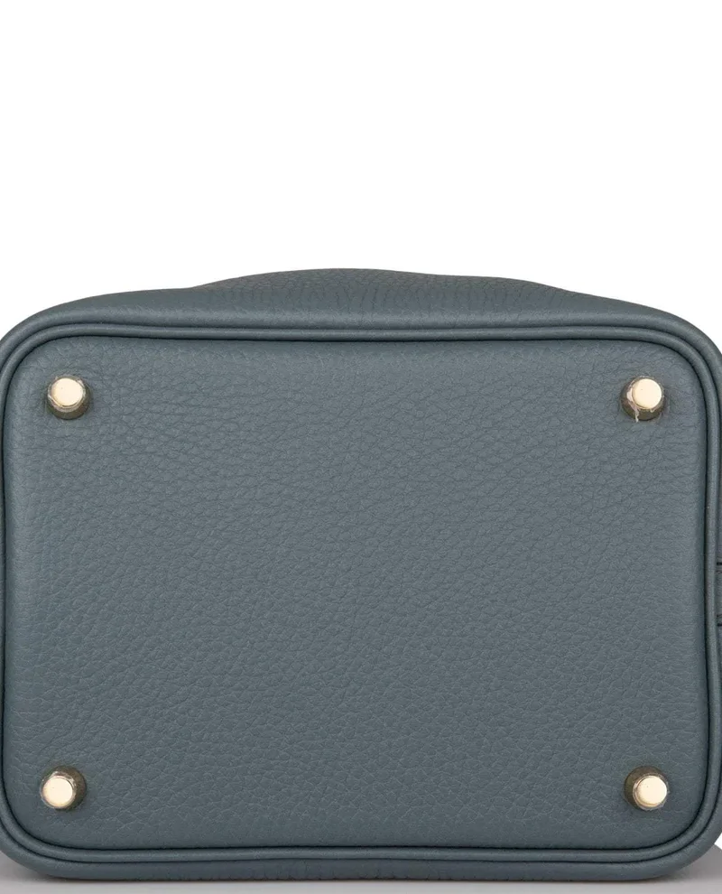 Women's Fashion Hermes Bleu Orage Clemence Picotin Lock 18cm Gold Hardware - Image 6