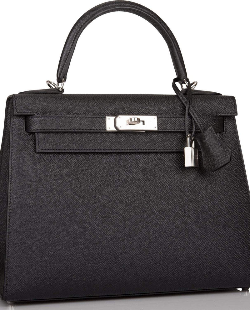 Women's Fashion Hermes Black Epsom Sellier Kelly 28cm Palladium Hardware - Image 2