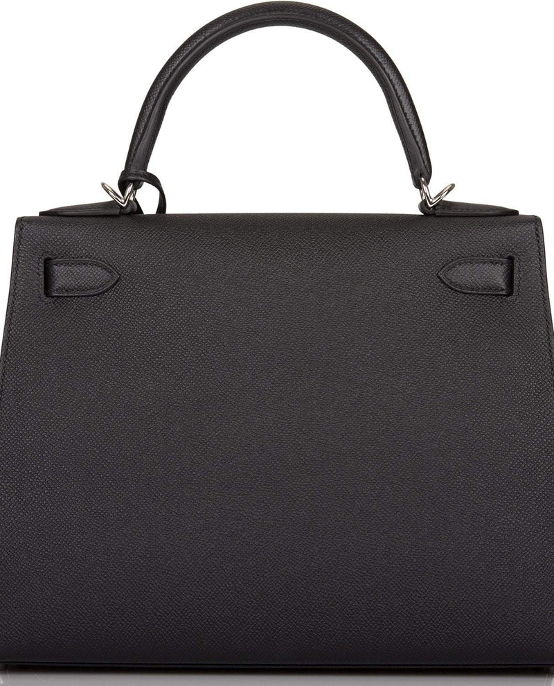 Women's Fashion Hermes Black Epsom Sellier Kelly 28cm Palladium Hardware - Image 5