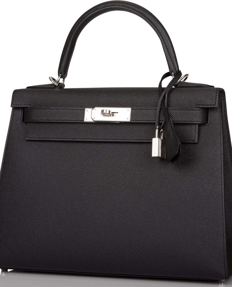 Women's Fashion Hermes Black Epsom Sellier Kelly 28cm Palladium Hardware - Image 3