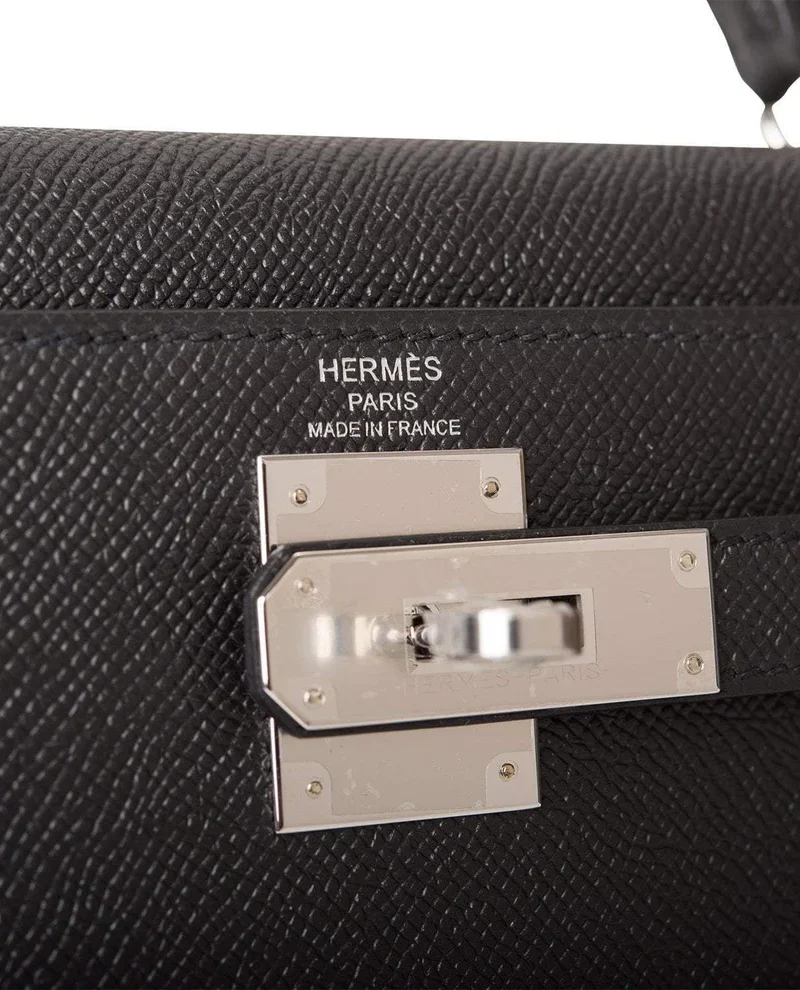 Women's Fashion Hermes Black Epsom Sellier Kelly 28cm Palladium Hardware - Image 4