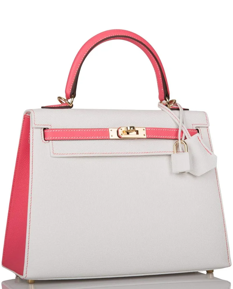 Women's Fashion Hermes Bubblegum 5P Matte Alligator Retourne Kelly 25cm Palladium Hardware - Image 2