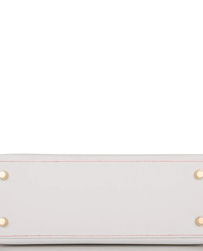 Women's Fashion Hermes Bubblegum 5P Matte Alligator Retourne Kelly 25cm Palladium Hardware - Image 5