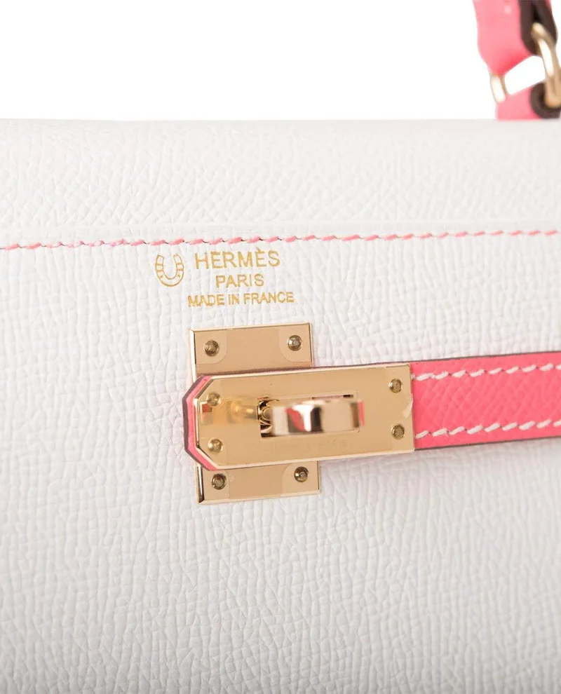 Women's Fashion Hermes Bubblegum 5P Matte Alligator Retourne Kelly 25cm Palladium Hardware - Image 4